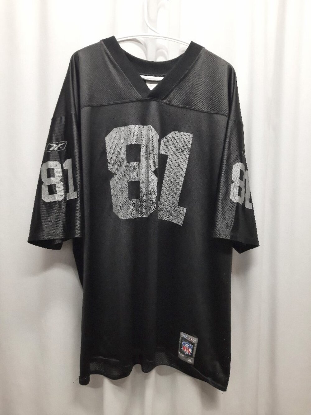 VTG Reebok NFL Oakland Raiders Tim Brown #81 Jersey - Black Silver XL Football